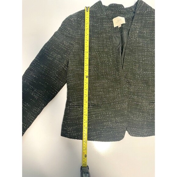 Loft‎ Tweed Blazer Cardigan 10 Black - Picture 4 of 8